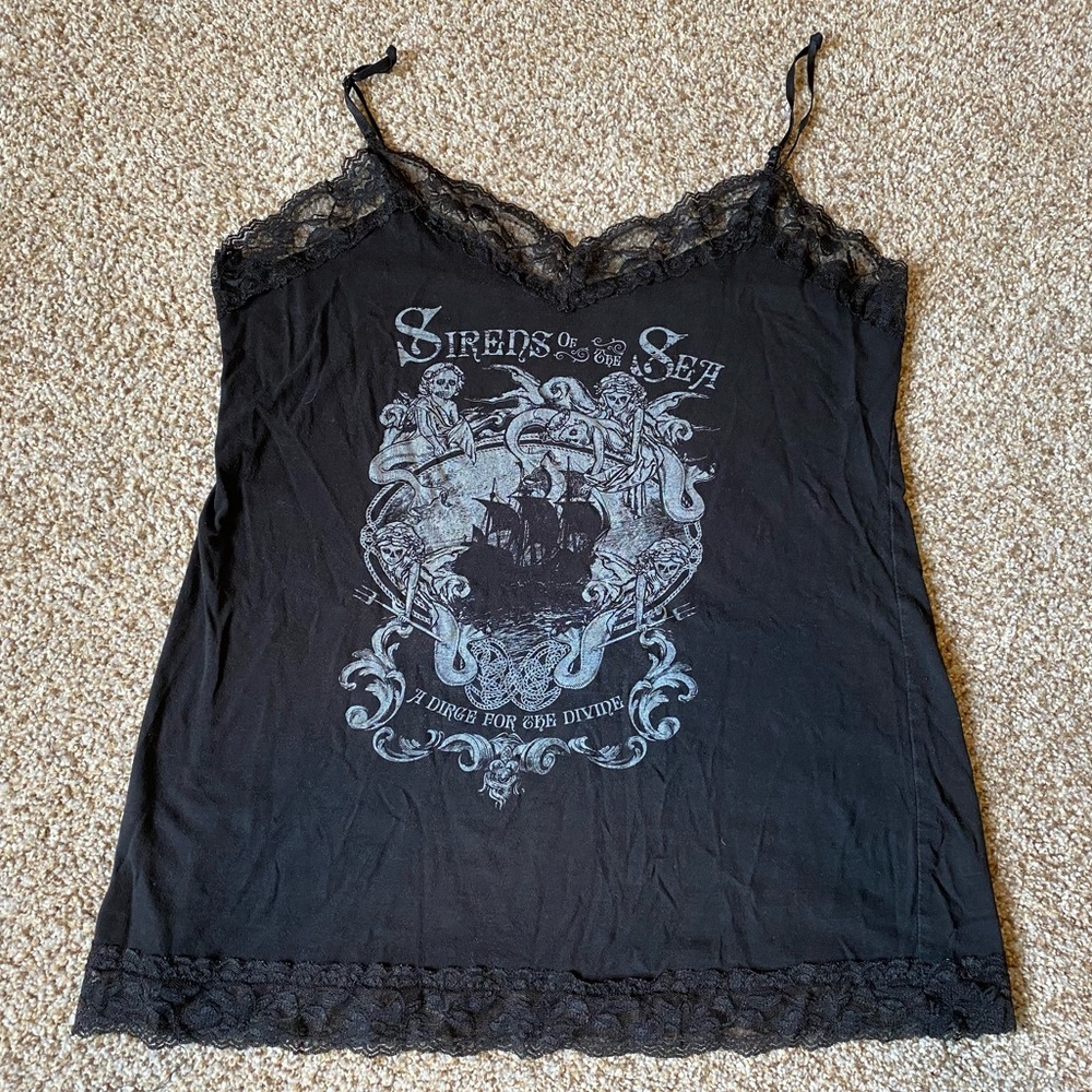 Serpentine | Sirens Lace Tank | Size: XXL | Black